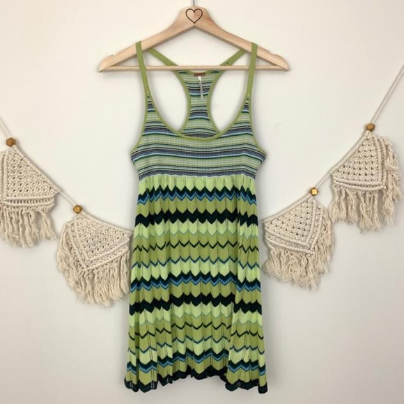 Free People Green Blue Knit & Ribbed Tank Tunic - Picture 6 of 6